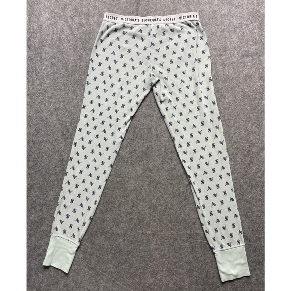 Victorias Secret Pajama Set Womens XS Mint Green Thermal Logo Long Johns - Picture 16 of 16